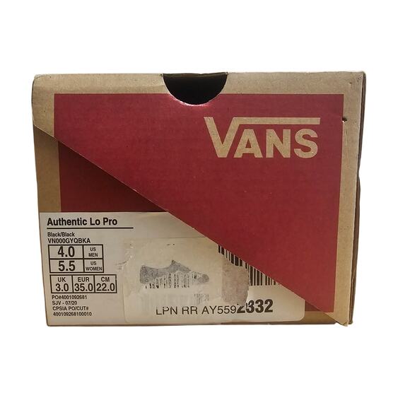 Vans Authentic Lo Pro Triple Black Size 5.5 US Women's Skateboarding - Picture 7 of 7